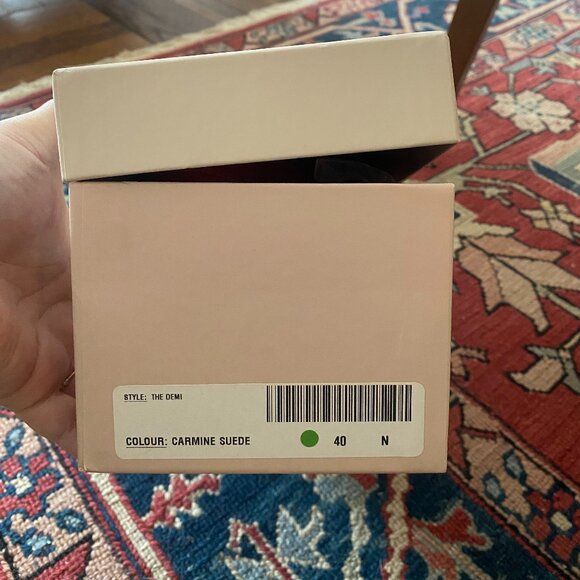 Margaux demi flat in carmine suede, size 40 N - Picture 2 of 7